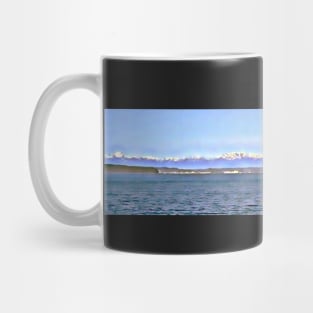 Olympic Mountains behind Southworth on Puget Sound Mug